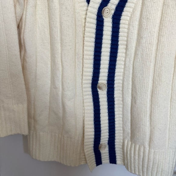 Victoria's Secret PINK Creamer Knit Varsity Cardigan Sweater Jacket Size Med - Picture 5 of 8